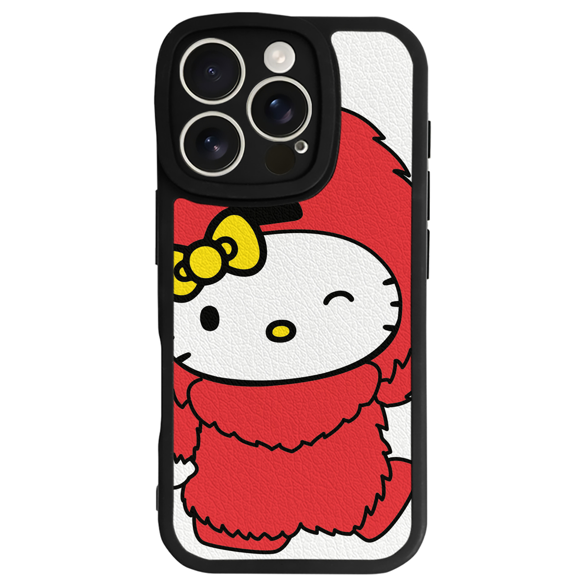 （画像用） Hello Kitty ハローキティ 【iPhone 16シリーズ対応】シリコンスマホケース（レザー調） 材質：シリコン